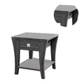 Wooden End Table With Swooping Curled Legs, Gray Gray Wood