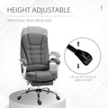 Vinsetto Executive Office Chair With Footrest, Linen Fabric Computer Chair Dark Grey Polyester