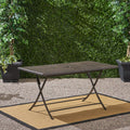 Riad Rectangle Foldable Dining Table Brown Multi Rattan