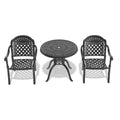 Cushions In Random Colors 3 Piece Set Of Cast Aluminum Patio Furniture With Cushions Yes Complete Patio Set Black Seats 2 Rust Resistant Frame Water Resistant Cushion Garden & Outdoor Complete Patio