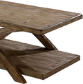 Transitional 3Pc Table Set Occasional Tables Living Room 1X Coffee Table And 2X End Tables Plank Style Top Antique Light Oak Light Oak Primary Living Space Antique,Contemporary,Modern,Rustic,Transitional Rubberwood Open Storage Rectangular Coffee & End