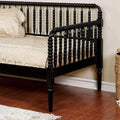 Black Wooden Twin Day Bed Unique Design Railing Headboard Platform Bed 1Pc Day Bed W Trundle Twin Black Wood Bedroom Antique,Classic,Traditional Solid Wood