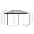 Outsunny 10' X 13' Outdoor Patio Gazebo, Canopy Shelter With 6 Removable Sidewalls & Steel Frame For Garden, Lawn, Backyard & Deck, Gray Grey Polyester