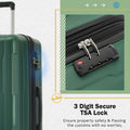 2 Piece Luggage Set With Bags Expanable Spinner Wheels Abs Lightweight Suitcase With Tsa Lock 20Inch 24Inch Green Abs