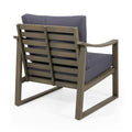 Samwell Club Chair Dark Grey Acacia Wood