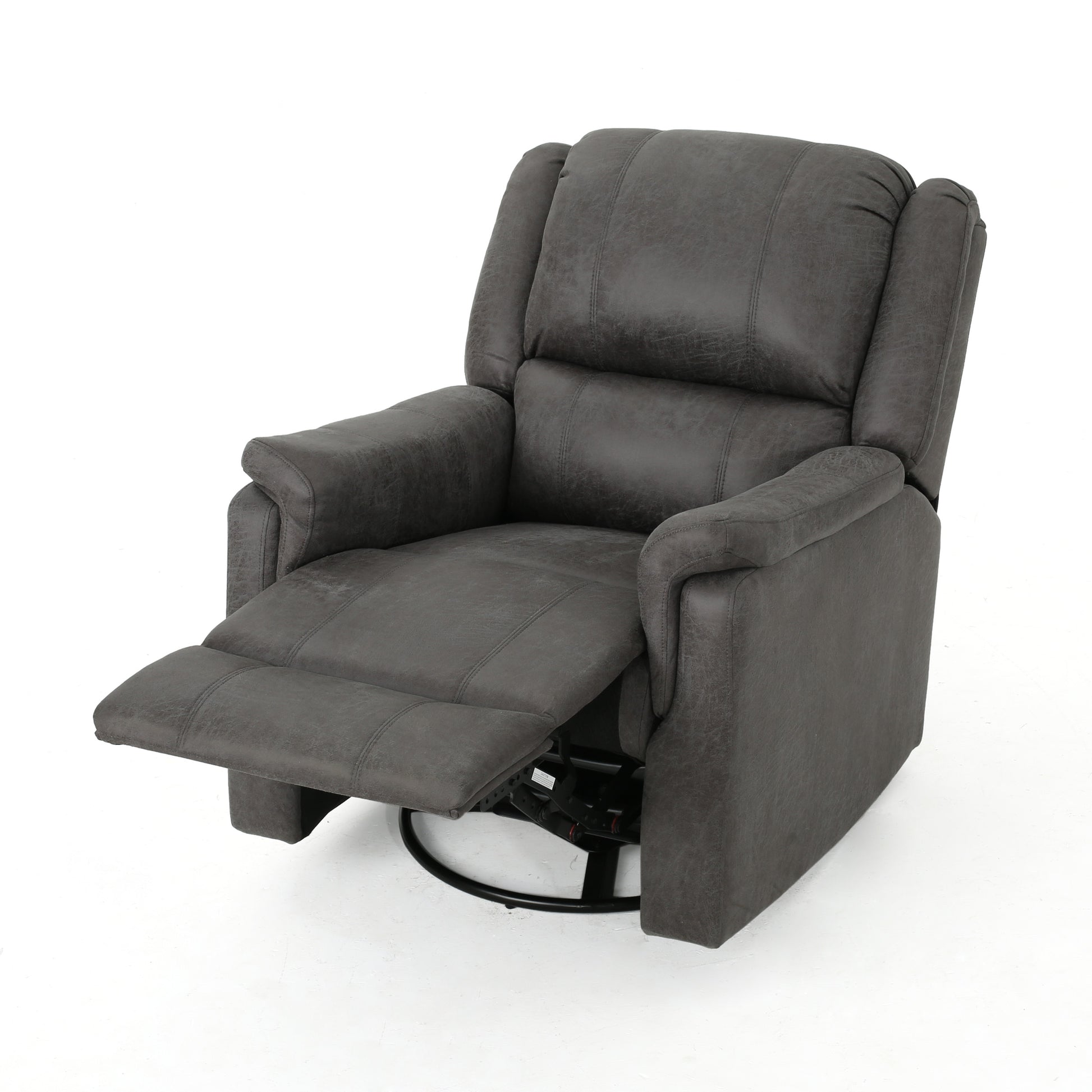 Glider Recliner With Swivel Slate Microfiber