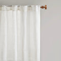 Yarn Dye Sheer Curtain Panel Pair 2 Pcs Window Panels White Polyester