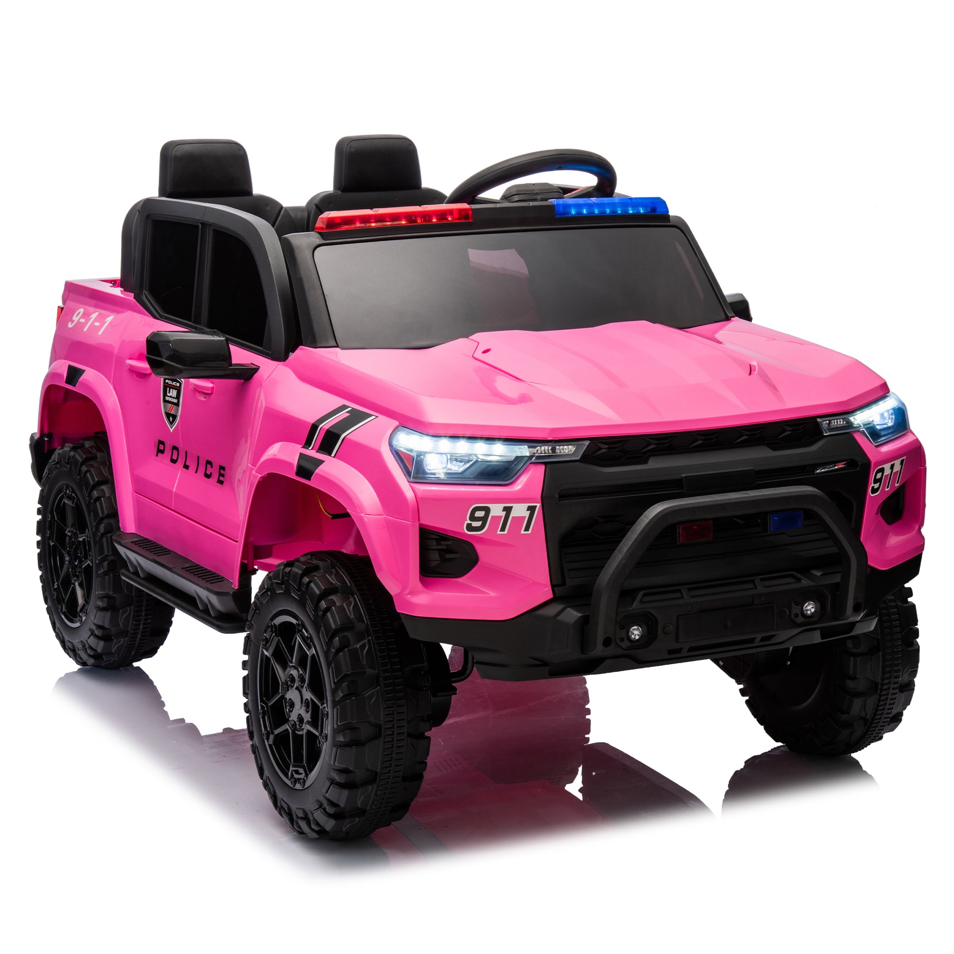 24V Two Seater Kids Ride On Electric Pickup,Kids Ride On Toy W Parents Remote Control,4Wd 800W Motors,Two Safety Belts,High Gate Safety Design,Top Warning Light, Speed 2.49 3.73Mph For Kids Aged 3 . Rose Red 50 99 Lbs Polypropylene