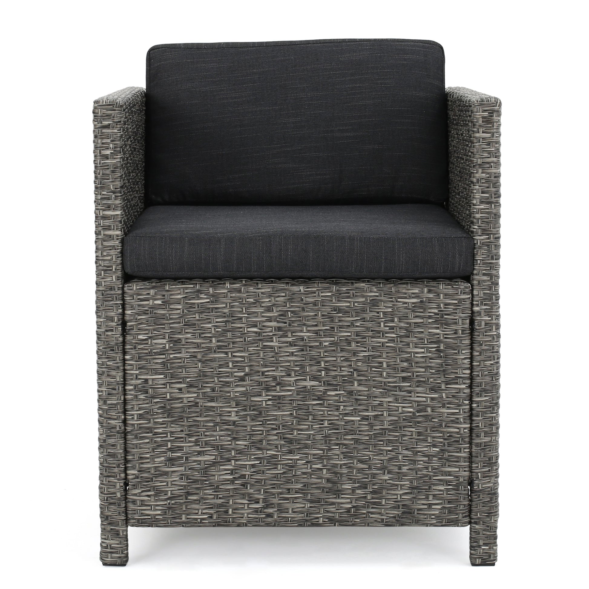 Puerta Dining Chair Set Of 2 Dark Grey Wicker