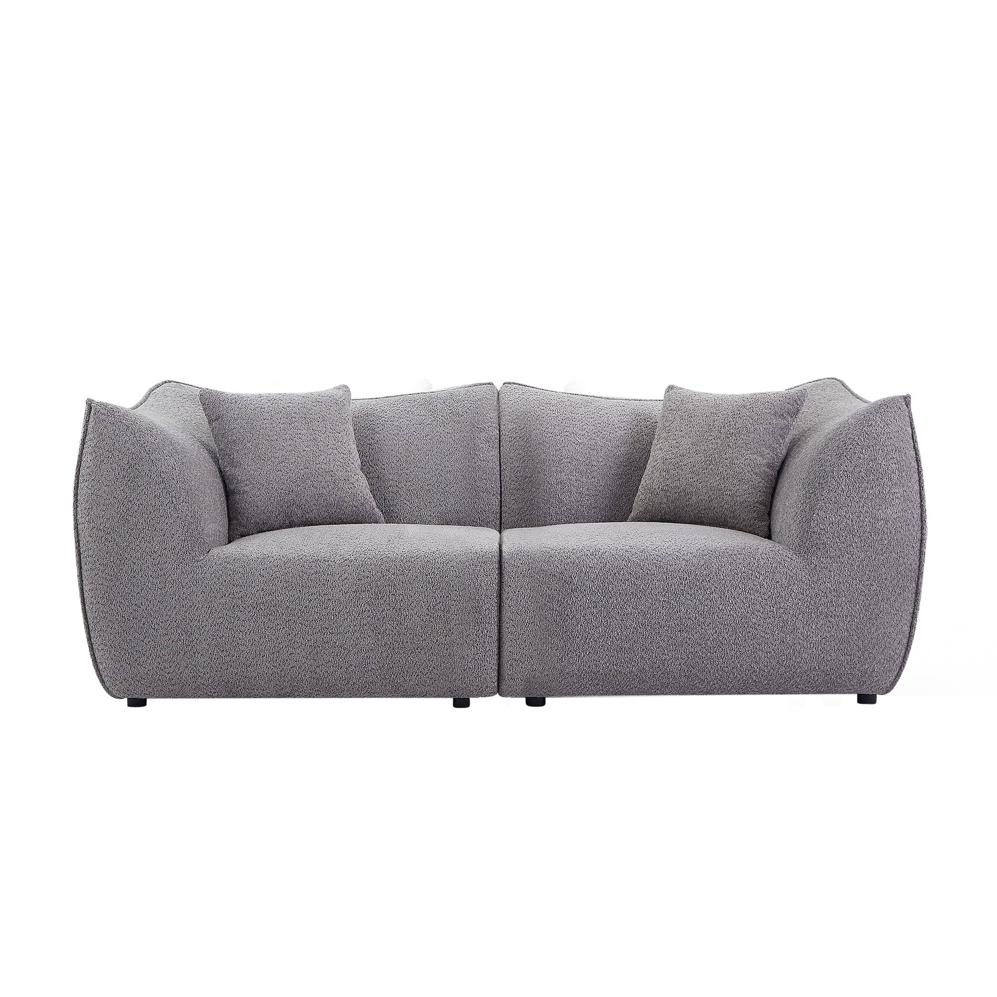 79 Inch Sofa, Comfy Sofa Couch With Deep Seats Modern Sofa 2 Seater Sofa, Couch For Living Room Apartment Lounge Grey Gray Teddy 2 Seat