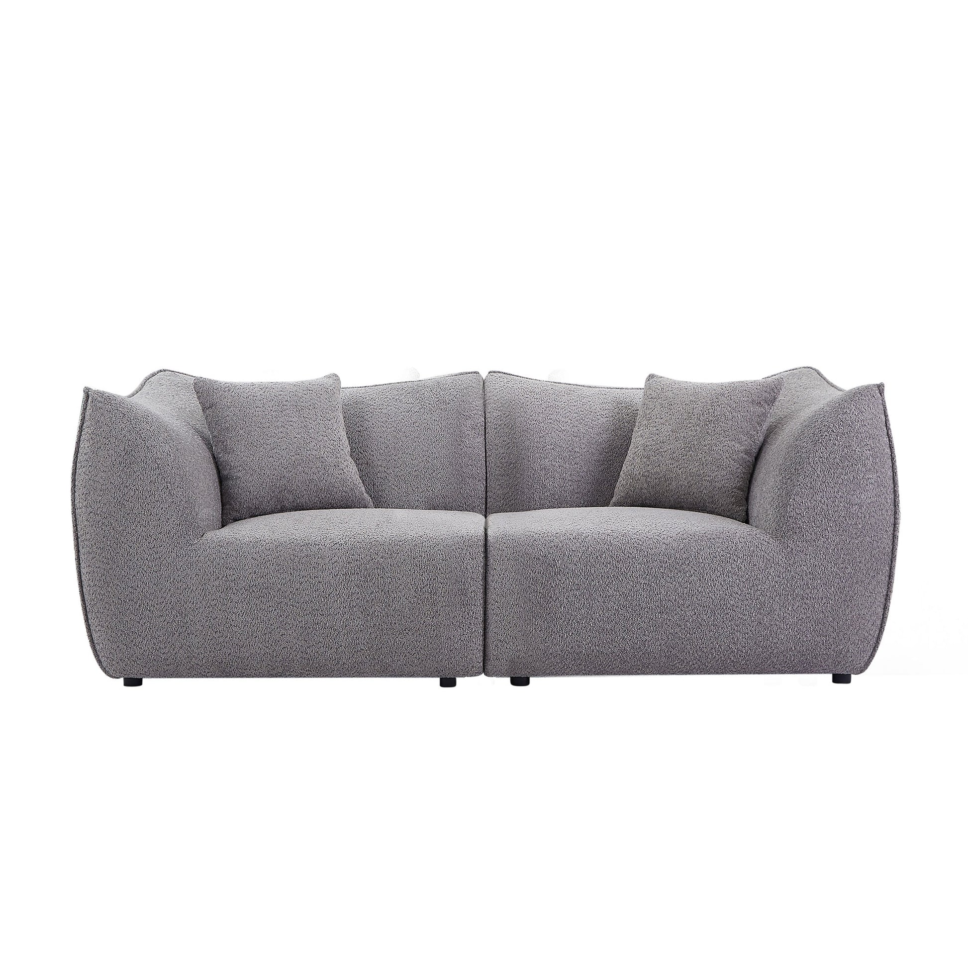 79 Inch Sofa, Comfy Sofa Couch With Deep Seats Modern Sofa 2 Seater Sofa, Couch For Living Room Apartment Lounge Grey Gray Teddy 2 Seat