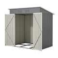 6'X4' Outdoor Metal Storage Shed For Garden Tools Lockable Door Gray Metal