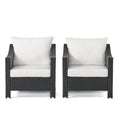 Antibes Armchair Black Pe Rattan Iron Waterproof Fabric