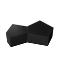 Irregular Pentagon Nesting Coffee Table Set, Geometric Coffee Table Set, Side Table Set, Cocktail Table Set, Center Table Set For Living Room, Bedroom, Black Set Of 2 Pieces Black Mdf