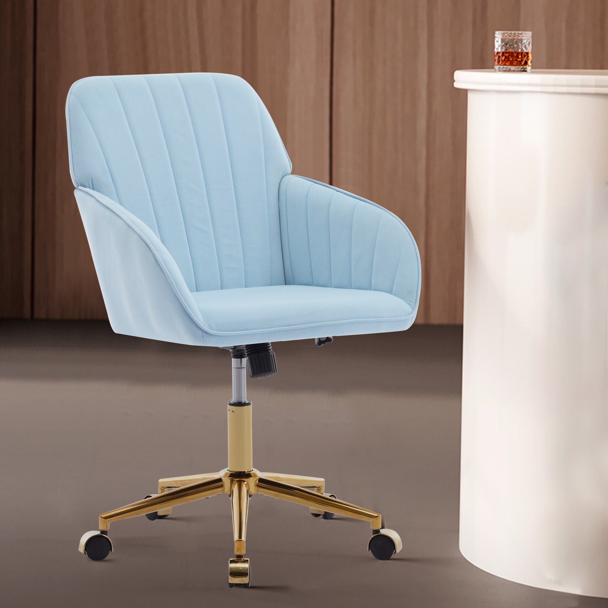 Ty Office Chair Baby Blue Velvet