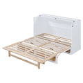 Queen Murphy Bed With Large Drawers,White Queen White Plywood