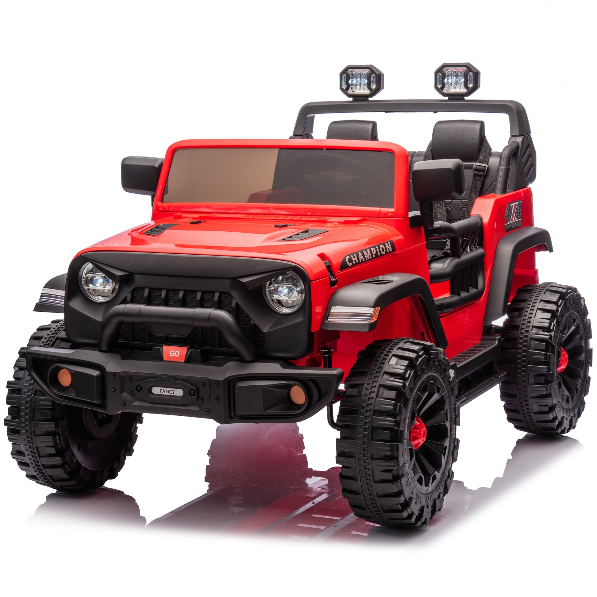 24V Two Seater Kids Ride On Electric Car W Parents Control,Seat Width 19.69In,400W Motor,Four Wheel Suspension,Light&Searchlight,Usb,Mp3,Bluetooth,Provide A Speed Of 1.86 4.35Mph For Kids Of 3 . Red