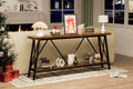 70.9 Inch Extra Long Sofa Table, Console Behind Sofa, Entryway Table With 2 Tier Storage Shelves For Hallways,Living Rooms,Foyers,Entryways,Banquet Rooms,Rustic Brown And Black, 70.9 L X 11.8
