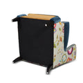 Anya Boho Chic Wingback Accent Arm Chair, Floral & Leopard, Blue Teal & Yellow Gold Velvet Teal Multi Foam Fabric