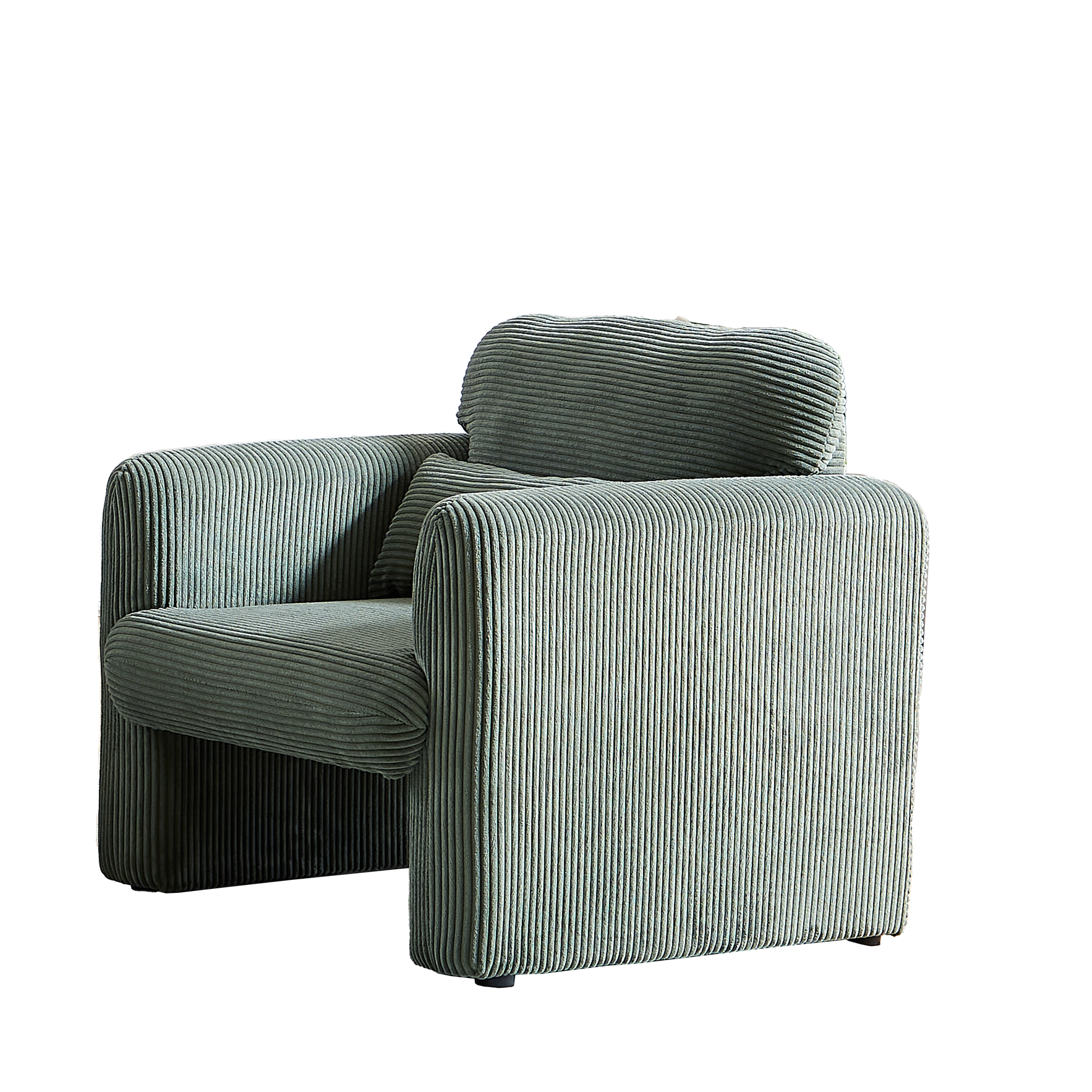 33"Corduroy Fabric Single Sofa, Modern Lounge Chairs Single Sofa With Support Pillow, For Apartment, Office, Living Room & Bedroom Army Green Foam Corduroy 1 Seat