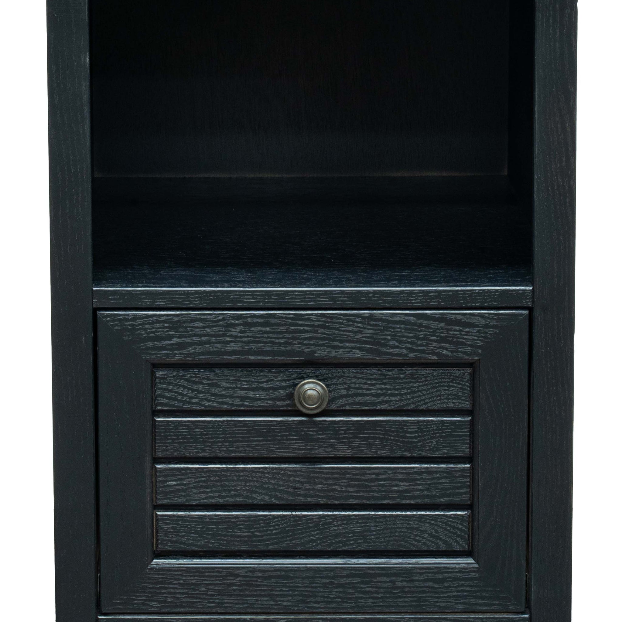 21 Inch One Drawer File Cabinet, No Assembly Required, C Finish Black Wood