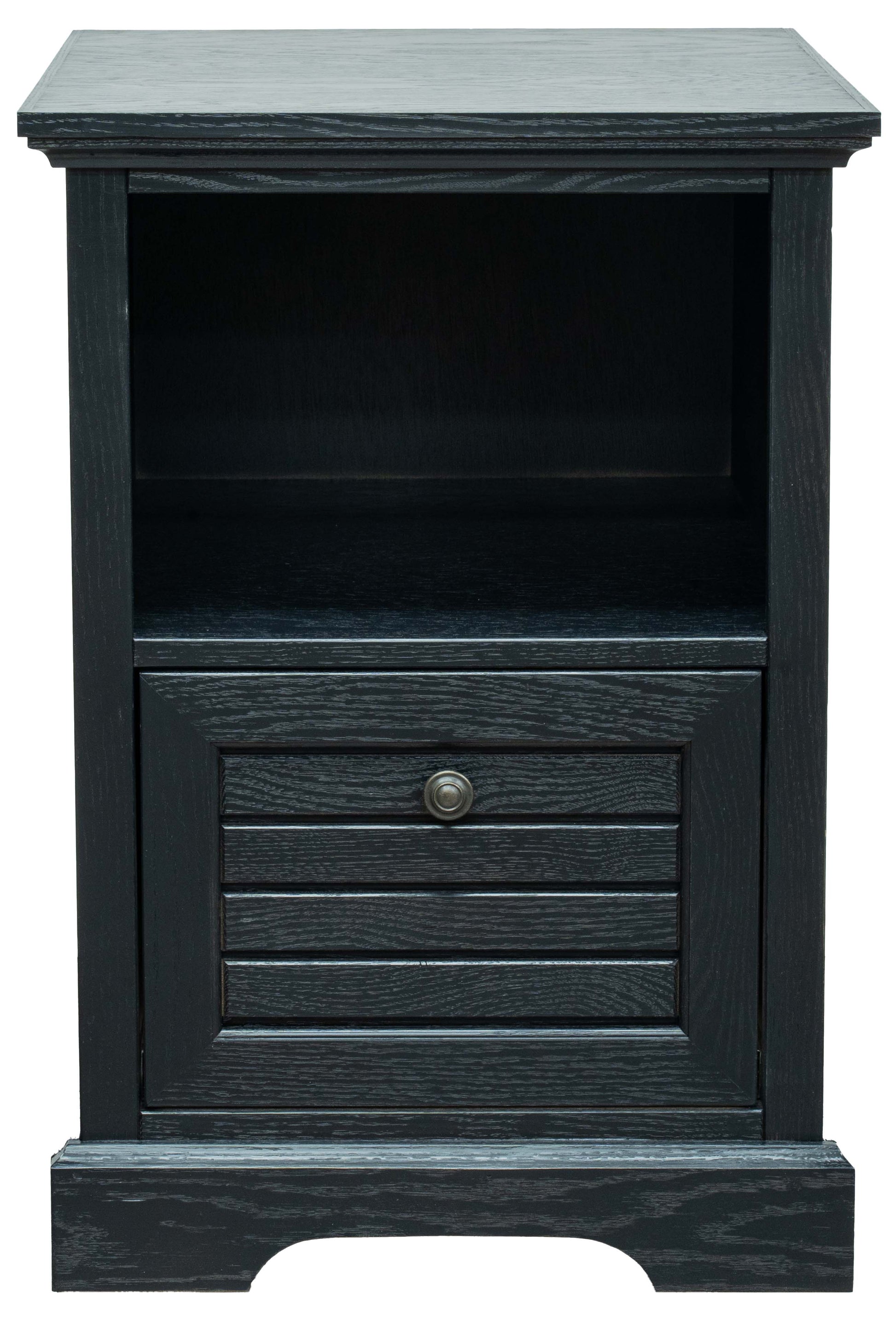 21 Inch One Drawer File Cabinet, No Assembly Required, C Finish Black Wood