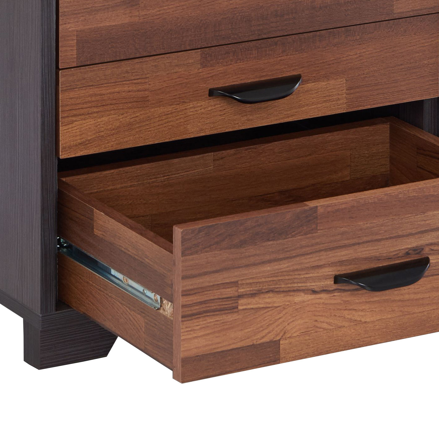 Eloy Walnut & Espresso Finish Accent Table Espresso,Walnut Synthetic Wood