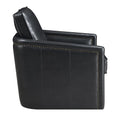 Black Swivel Accent Chair Black Primary Living Space Modern Genuine Leather