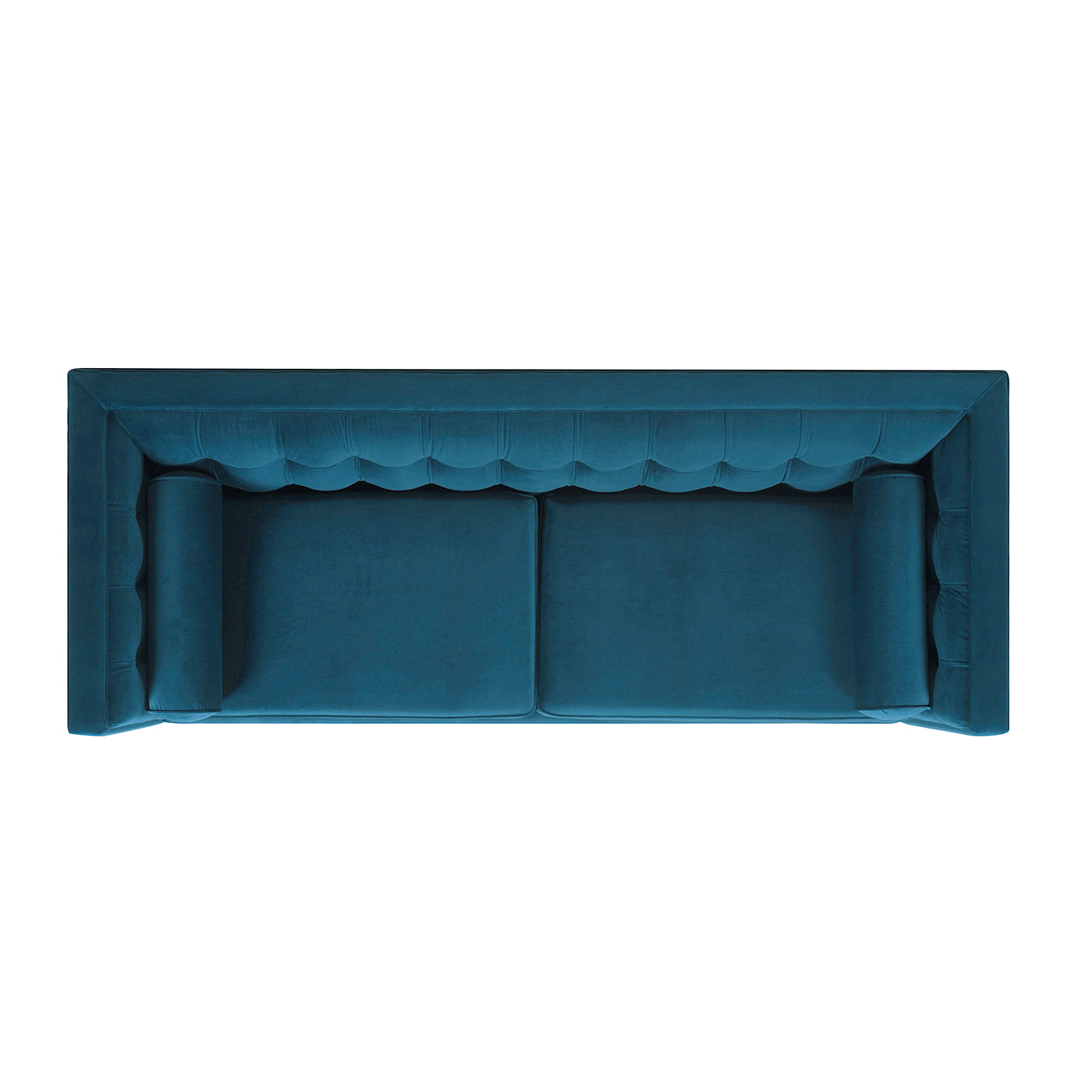 Jack 84" Modern Tuxedo Tufted Sofa, Satin Teal Blue Velvet Blue Foam Velvet 3 Seat