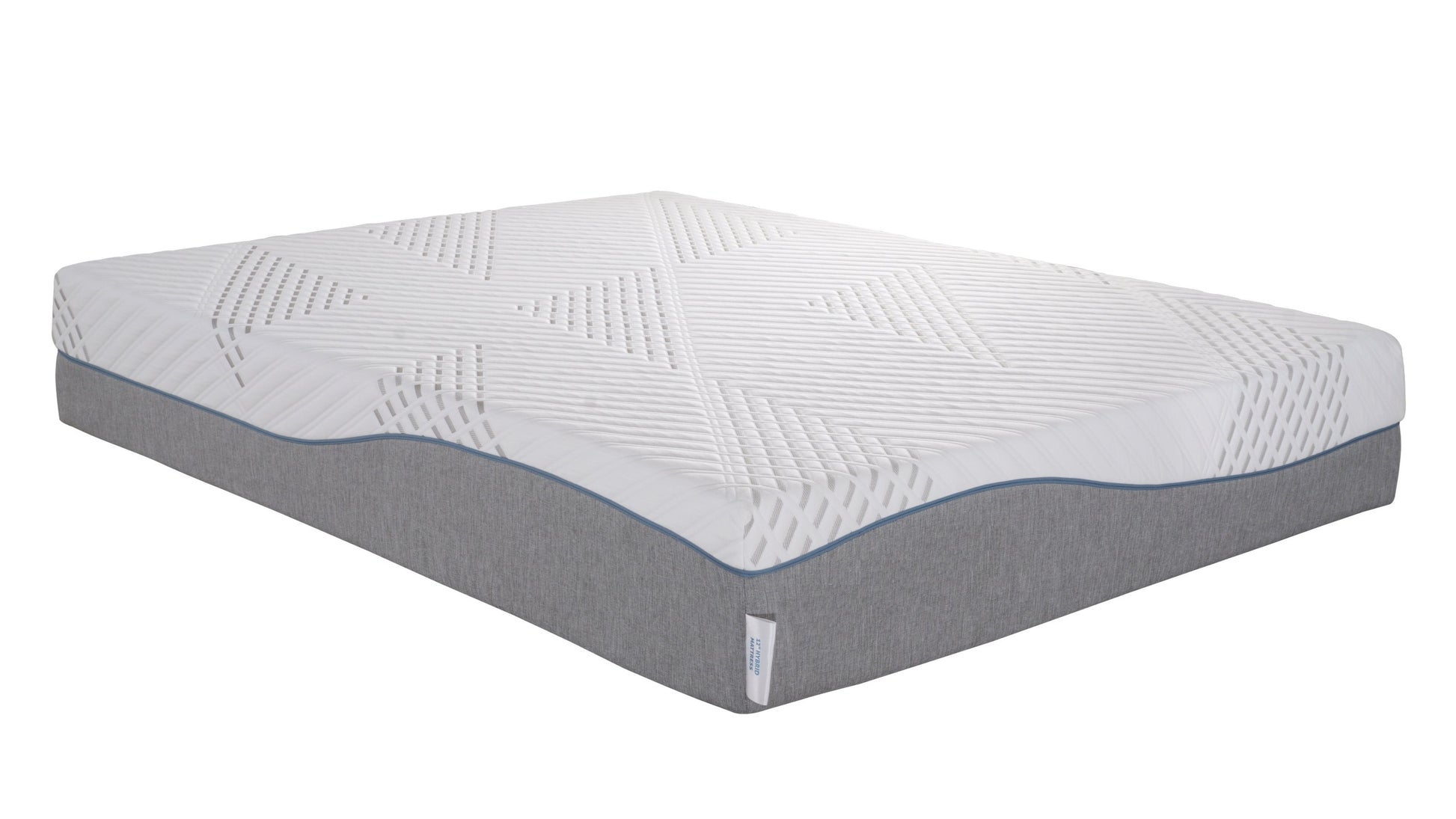 California King Size Hopewell 12" Medium Cooling Gel Memory Edge Support Pocket Spring Removable Cover Hybrid Mattress White Gray Foam Spring California King