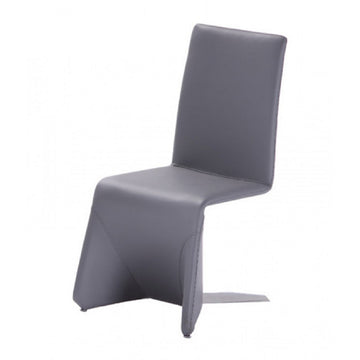 Fullyupholstered Metal Frame Dining Chair, Set Of 2, Gray Gray Metal