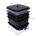 Worm Farm Composting Bin, 4 Tray Worm Compost Bin For Recycling Food Waste At Home 4 Tray 20L Black Plastic