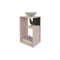 Vega Side Table In Melamine With Open Storage, Pearl Black Multi Primary Living Space Freestanding Open Storage Particle Board Melamine