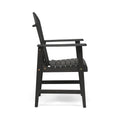 Outdoor Weather Resistant Acacia Wood Adirondack Dining Chairs Set Of 2 , Dark Gray Finish Dark Grey Acacia Wood