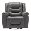 Home Theater Recliner Set Manual Recliner Chair With Wide Armrest, Two Built In Cup Holders For Living Room,Bedroom, Grey Grey Foam Pu