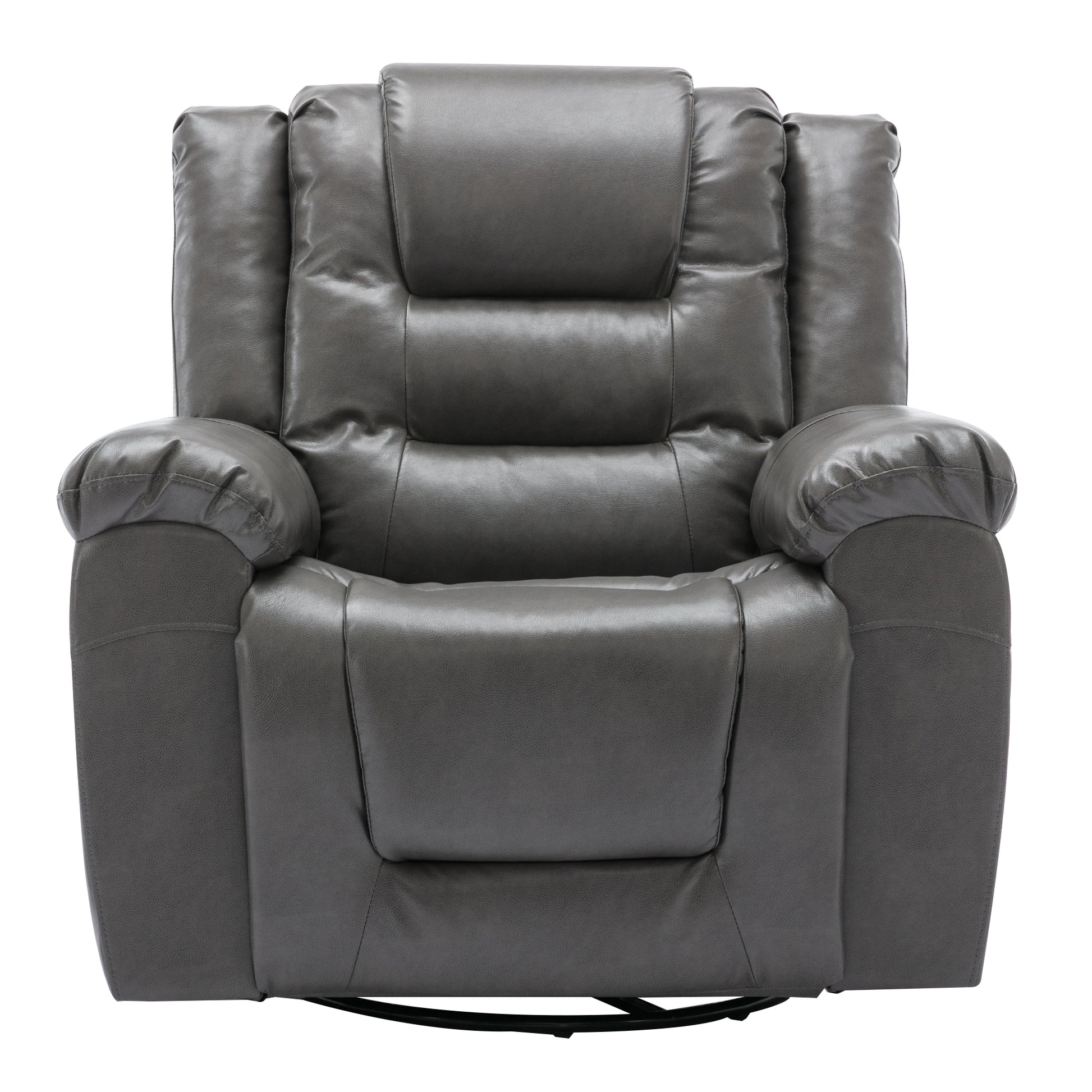 Home Theater Recliner Set Manual Recliner Chair With Wide Armrest, Two Built In Cup Holders For Living Room,Bedroom, Grey Grey Foam Pu