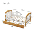 Twin Size House Shape Bed With Trundle Wooden Bed For Girls Boys Teens, No Box Spring Needed, Walnut And White Box Spring Not Required Twin White Walnut Wood Bedroom Cute Pine Bed Frame Wood