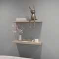 Iva Floating Shelf In Melamine X2, Taupe Taupe Primary Living Space Contemporary,Minimalist Wall Mounted Particle Board Melamine