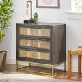 Mango Wood Natural Cabinet With 3 Drawers Grey Wood