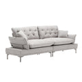 United Linen Sofaaccent Sofa Seat Sofa With Metal Feet Light Gray Linen 3 Seat