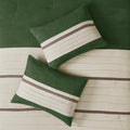 7 Pc Pieced Faux Suede Comforter Set Green Queen Queen Green Polyester
