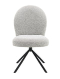 Lawton Gray Boucle Side Chair With Swivel Set Of 2 Gray Boucle