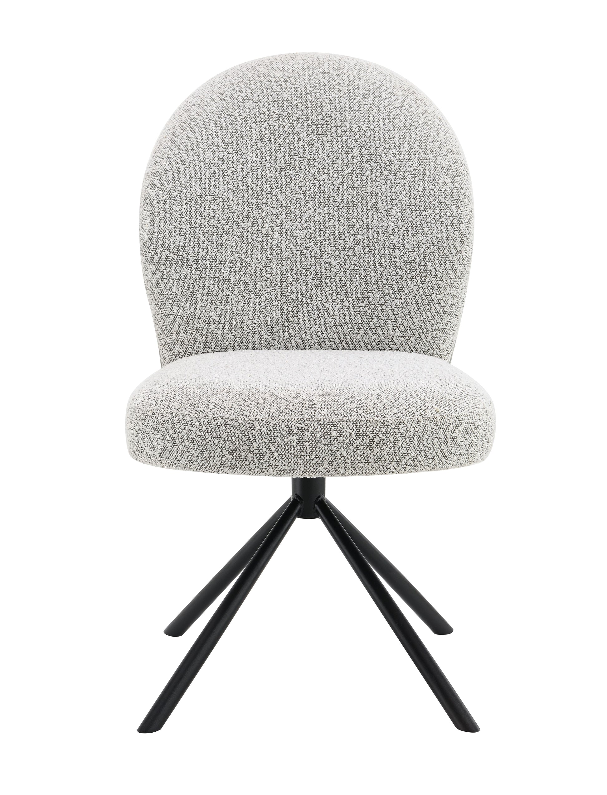 Lawton Gray Boucle Side Chair With Swivel Set Of 2 Gray Boucle