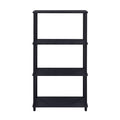 Black Bookshelf With 4 Shelf 4 Black Etagere Horizontal Primary Living Space Wood Open Back Rustic Wood Metal