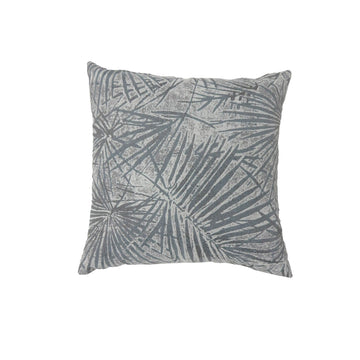 Contemporary Style Palm Leaves Designed Set Of 2 Throw Pillows, Gray Gray Polyester