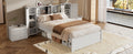 Twin Size Platform Bed With Storage Headboard And Lockers, White Twin Box Spring Not Required White Wood Bedroom Solid Wood Mdf