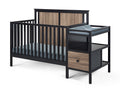 Connelly 4 In 1 Crib And Changer Combo Black Vintage Walnut Black Brown Wood