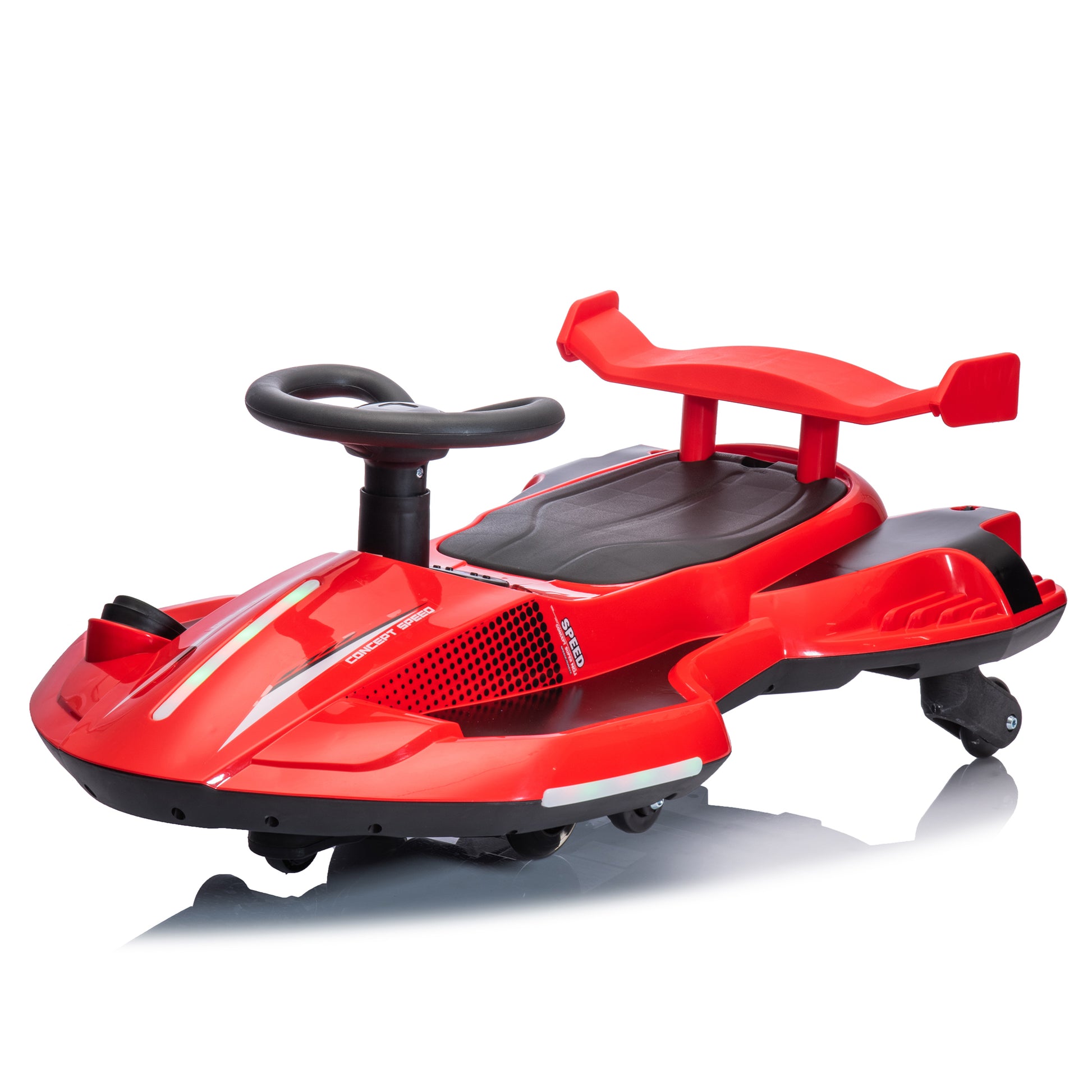 12V Kids Ride On Electric Toy,360 Degree Drift In Place,Spray Function,Front&Side Lights Design,Usb Mp3,Bluetooth,Music, 3.73 4.35 Mph,Easy Installation,Ultimate Cool Operation For Kids Aged 3 . Red 100 149 Lbs Polypropylene