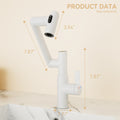 Bathroom White Sink Faucet With Spray Function And Temperature Display For Anti Skid Switch And Hot & Cold And 360 Rotary One White Deck Mounted Single Hole Faucets Bathroom Contemporary Brass Manual