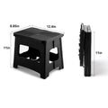 11In Folding Step Stool, Compact, Portable, Non Slip, 300 Lbs. Weight Capacity For Adults And Children. Secure Non Slip Top And Rubber Feet, Great For Home And Camping, Black Color Black